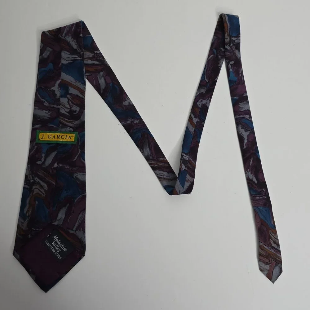 Jerry Garcia Neck Tie Collection 7 Malachite Valley Purple Blue Marble Artsy 60